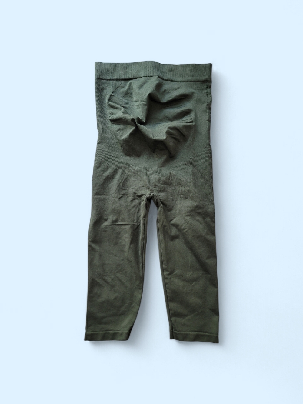 BLANQI Large 2-Pk Athletic Maternity Leggings Olive Green (Cropped) Mauve (7/8) - Picture 2 of 10